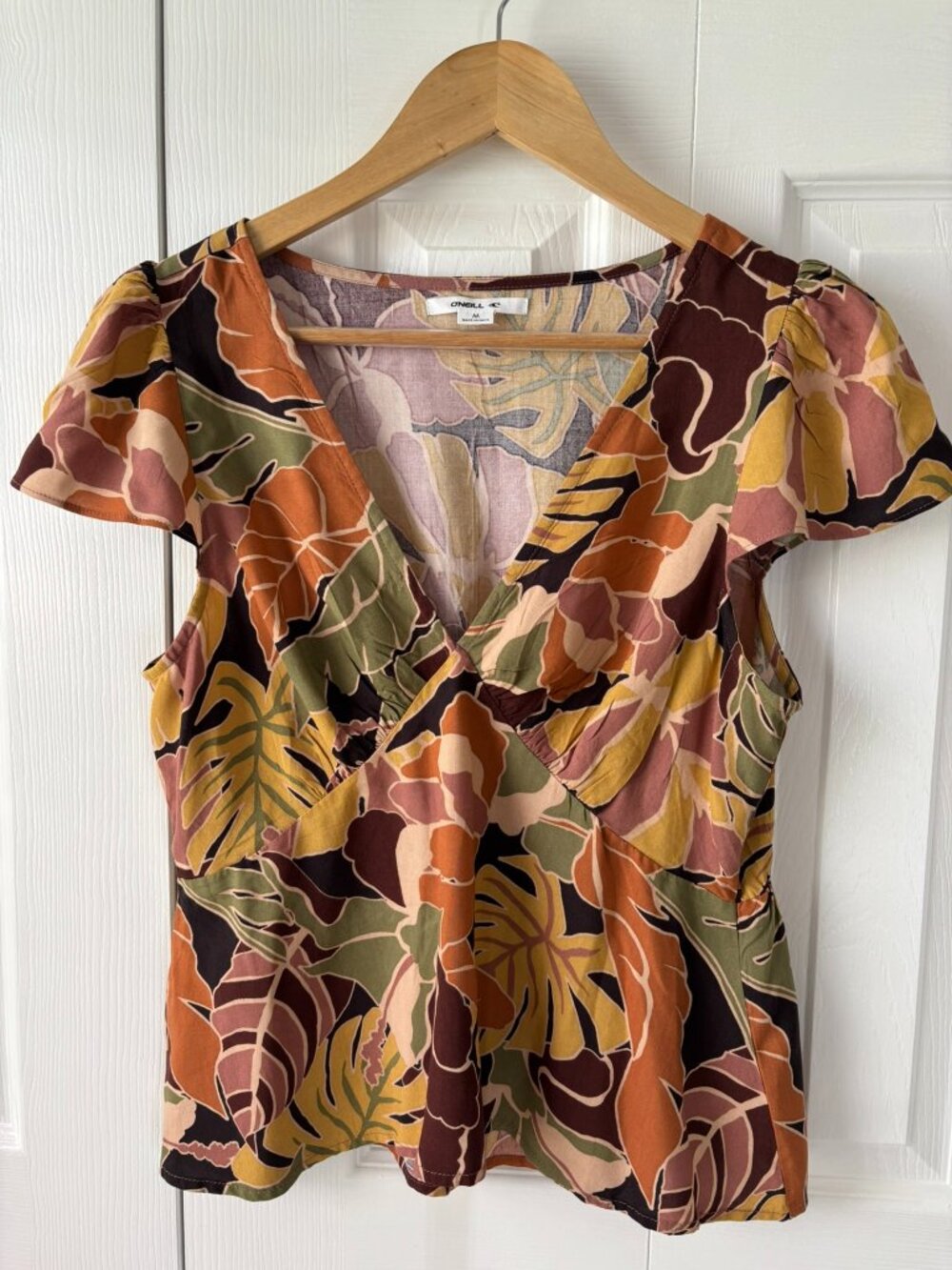 O'Neill floral boho top blouse size M